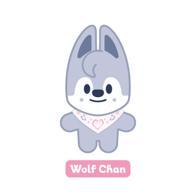 STRAY KIDS - SKZ 5'CLOCK 5TH FAN MEETING OFFICIAL MD SKZOO PLUSH WOLF CHAN 10CM VER.